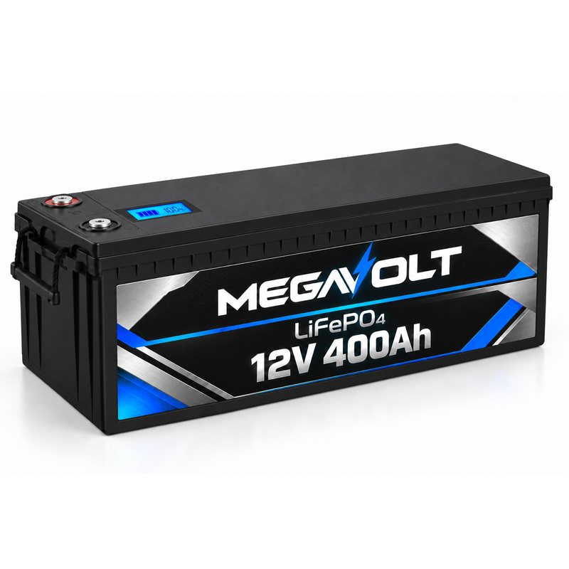 Bateria MegaVolt 12V 400Ah LiFePO4 Com Visor